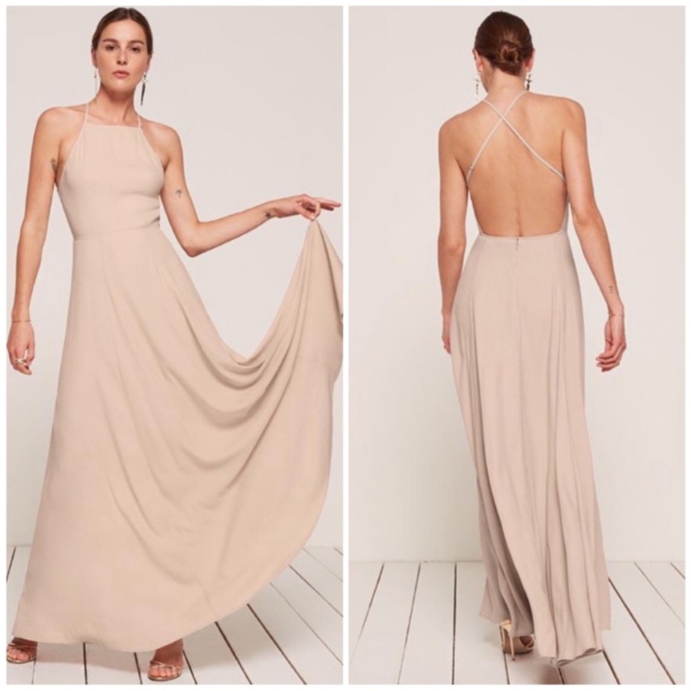 NEW Reformation Myrtle open back maxi dress